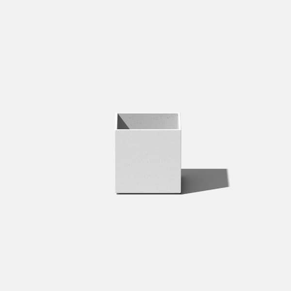 Veradek Geo Cube 5 in. White Plastic Planter