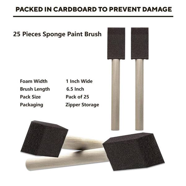 Dracelo 1 in. Foam Paint Brush (26-Pack)