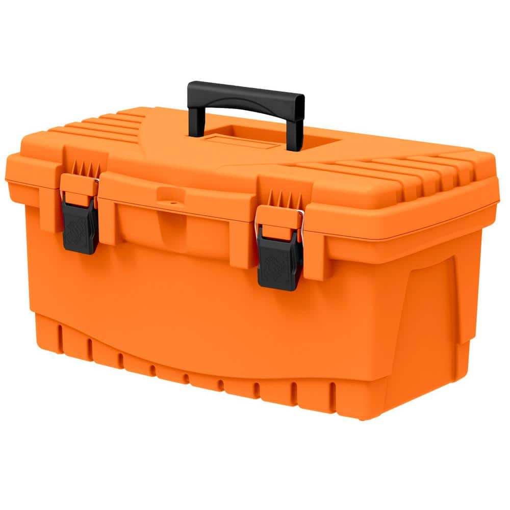 The Home 19 in. Portable Tool Box with Metal Latches and Removable Tool Tray 17331512 - The Home Depot