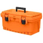 19 in. Plastic Portable Tool Box with Metal Latches and Removable Tool Tray