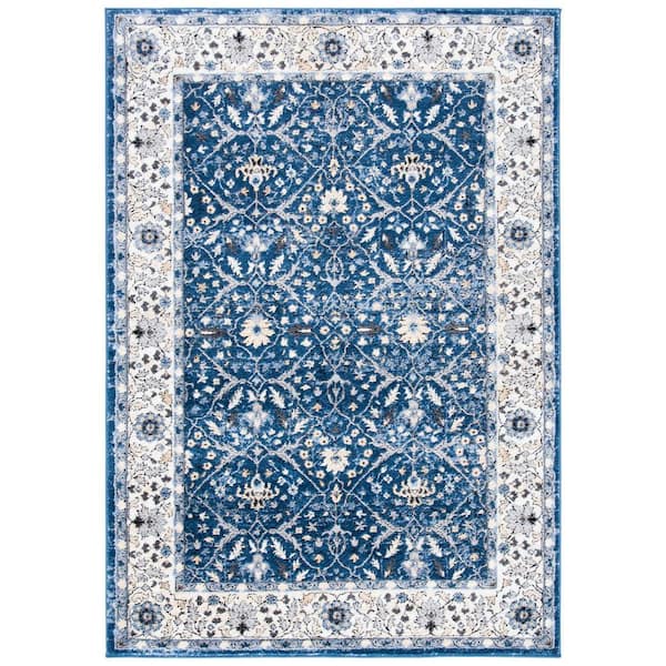 SAFAVIEH Amelia Navy/Ivory 9 ft. x 12 ft. Floral Medallion Area Rug