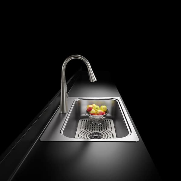 Verse Stainless Steel 33 in. Single Bowl Drop-In Kitchen Sink with Faucet