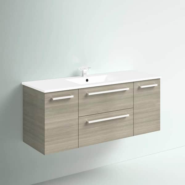 Silhouette 48 in. W x 18 in. D x 20 in. H Single Sink Bathroom Vanity in Aria with White Cultured Marble Vanity Top