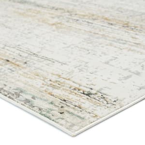 Mathis Ivory/Gold 9 ft. 10 in. x 14 ft. Abstract Rectangle Area Rug