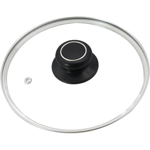 8-Inch Tempered Glass Lid with Stainless Steel Rim Heat-Resistant Handle Steam Vent for Frying Pan Skillet