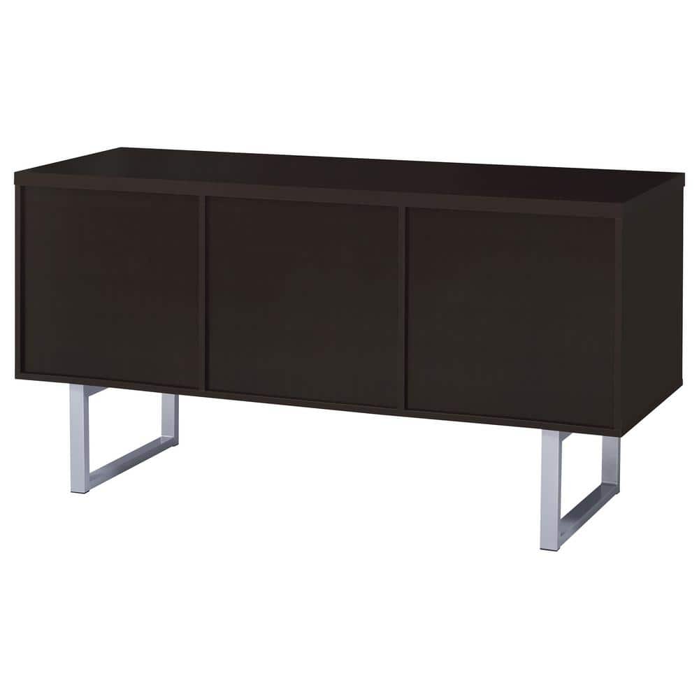 Contemporary 60'' Brown Home Office Desk with Filing Cabinet