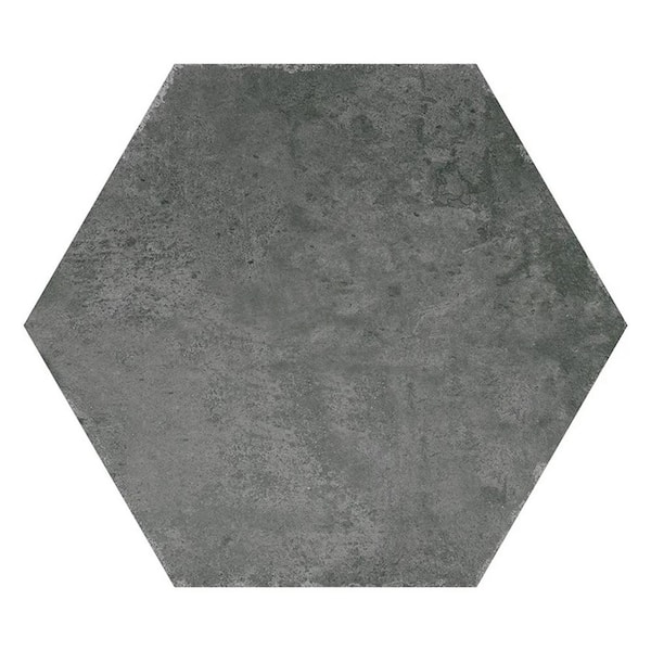 Zenith 9 in. x 11 in. Matte Charcoal Gray Porcelain Hexagon Wall and Floor Tile (8.07 sq. ft./case)-16 Pack