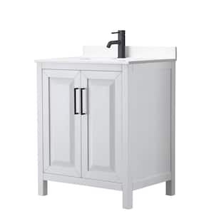 Daria 30 in. W x 22 in. D x 35.75 in. H Single Bath Vanity in White with White Cultured Marble Top