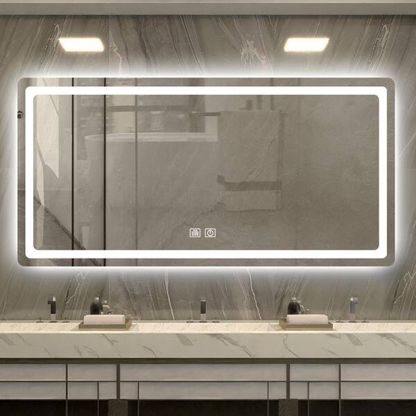 n部屋 Amazon.com: ROOMTEC 36 x 28 Inches LED Bathroom Mirror with