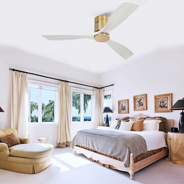 Sofucor 52 in. Indoor/Outdoor 6-Speed Ceiling Fan in Gold with