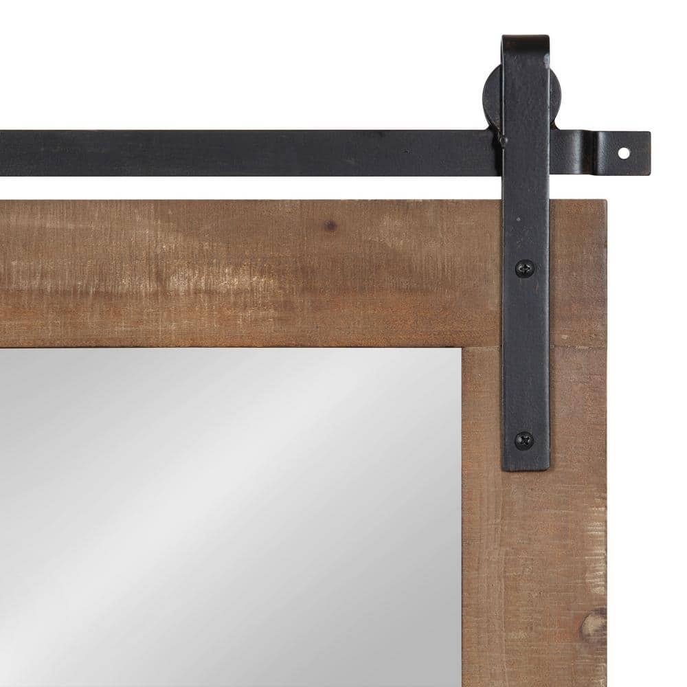 Rustic Brown Full Length Rectangular Wood Wall Mirror