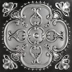Alahambra 2 ft. x 2 ft. Glue Up PVC Ceiling Tile in Antique Silver