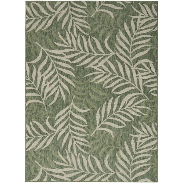 Nourison Garden Oasis Green Ivory 6 ft. x 9 ft. Nature-inspired Contemporary Area Rug