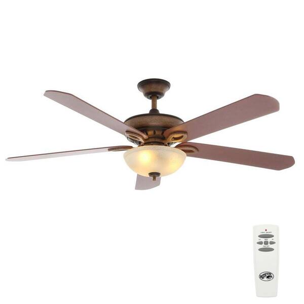 Hampton Bay Asbury 60 in. Indoor Gilded Espresso Ceiling Fan with Light Kit and Remote Control