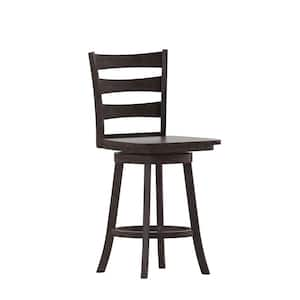 40.75 in. Gray Wash Walnut Full Wood Bar Stool with Wood Seat