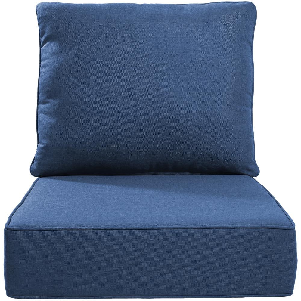 22 in. W x 24 in. D x 6 in. T 2-Piece Water and Fade Resistant Outdoor Lounge Chair Replacement Cushion Set in Blue price history on PriceWatchPro