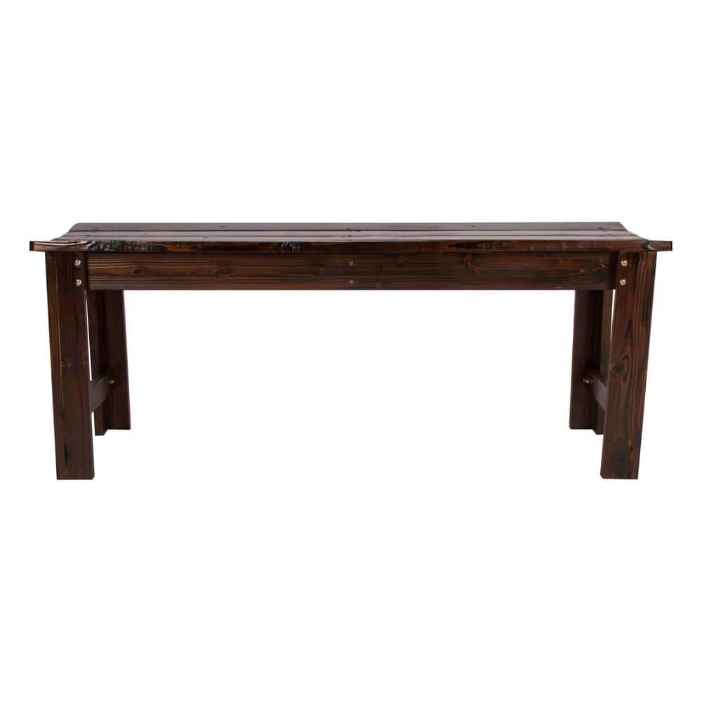 Burnt Brown Cedar 4ft Backless Outdoor Garden Bench