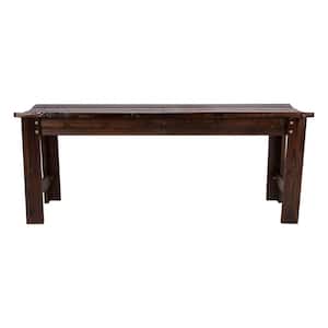 Backless 48 in. Burnt Brown Wood Outdoor Bench