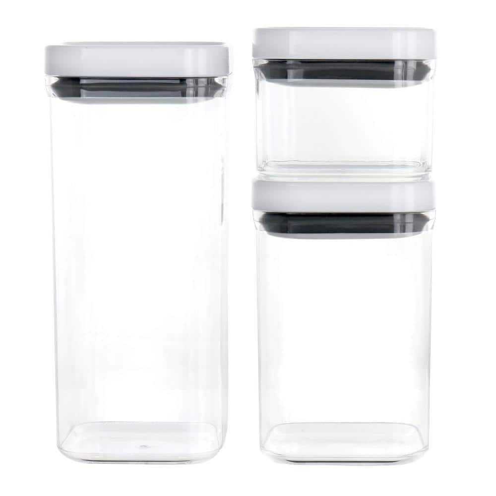 Clear BPA-Free Plastic 3-Piece Storage Container Set