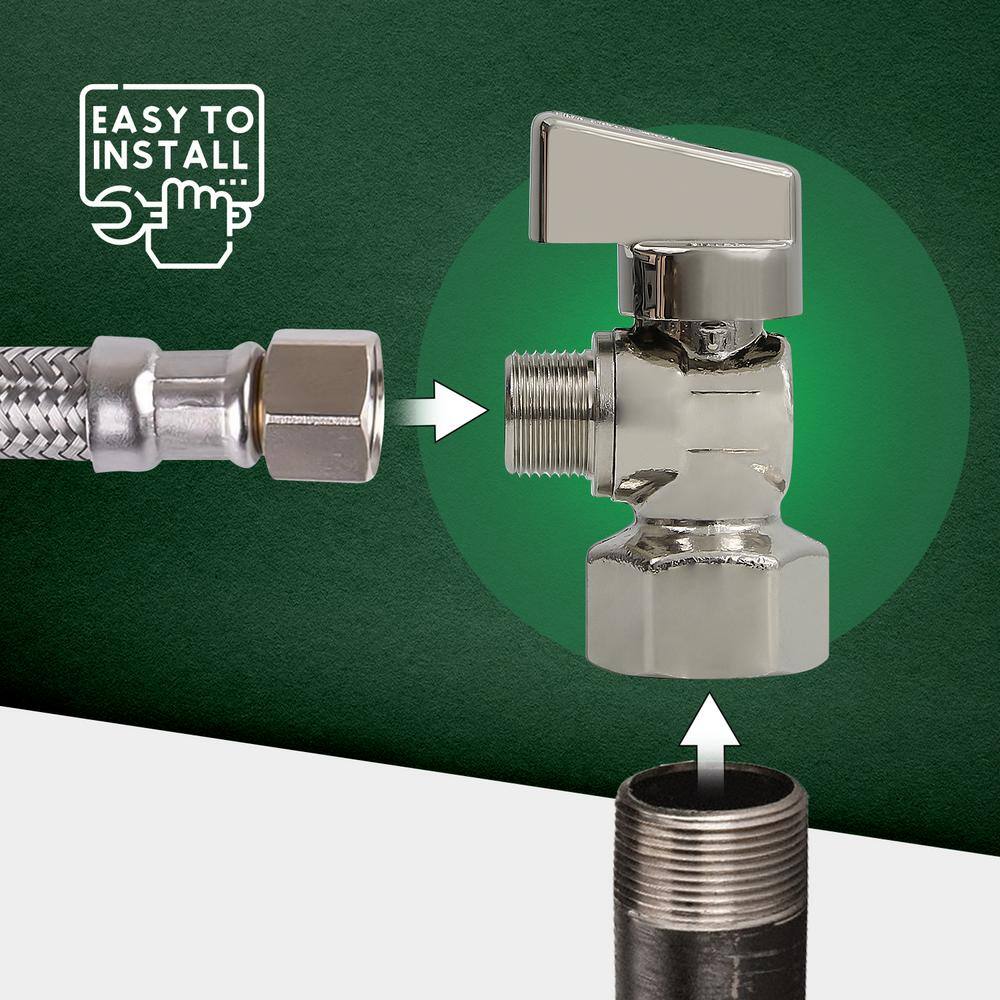Chrome Plated Brass Dual Outlet Angle Stop Valve (2-Pack)