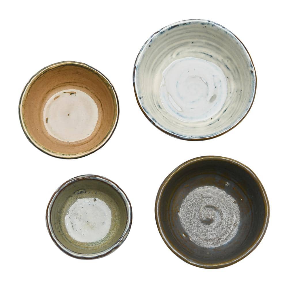Multicolor Ceramic Reactive Glaze Small Serving Bowls Set