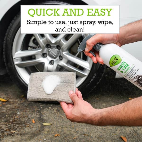 All Mighty Green 24 oz. Automotive Wheel and Tire CLEANER; Eco-Friendly; VOC Free; Non-Toxic; Trigger Spray Bottle(2-Pack)