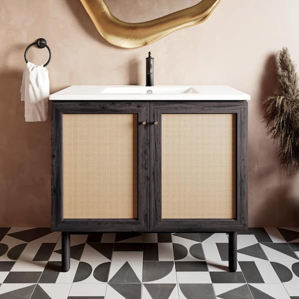 Swiss Madison Classe 36 in W x 17.87 in D x 32.48 in H Single Sink Bath Vanity Cabinet in Black without Top