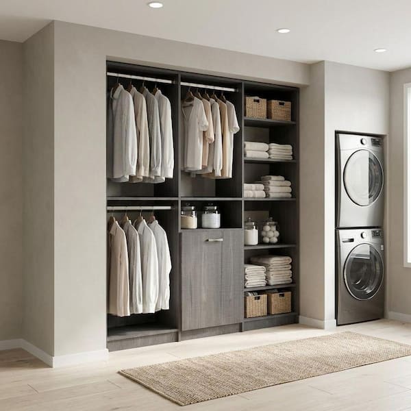 MODULAR CLOSETS Alto Laundry Room 63 in. W Grey Double Hang, Hang