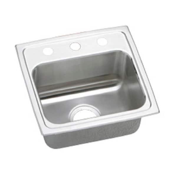 Elkay Lustertone Drop-In Stainless Steel 17 in. 2-Hole Single Bowl ADA Compliant Kitchen Sink with 6.5 in. Bowl