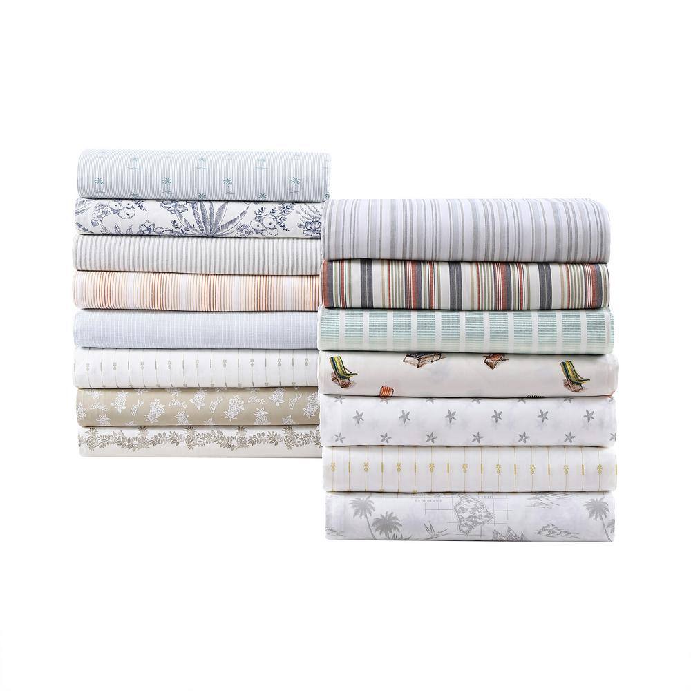 Koya Bay Blue Cotton Percale Queen Sheet Set with Pillowcases