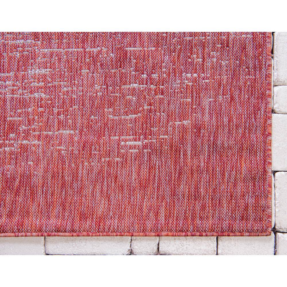 Rust Red and Gray Synthetic Outdoor Rectangular Area Rug