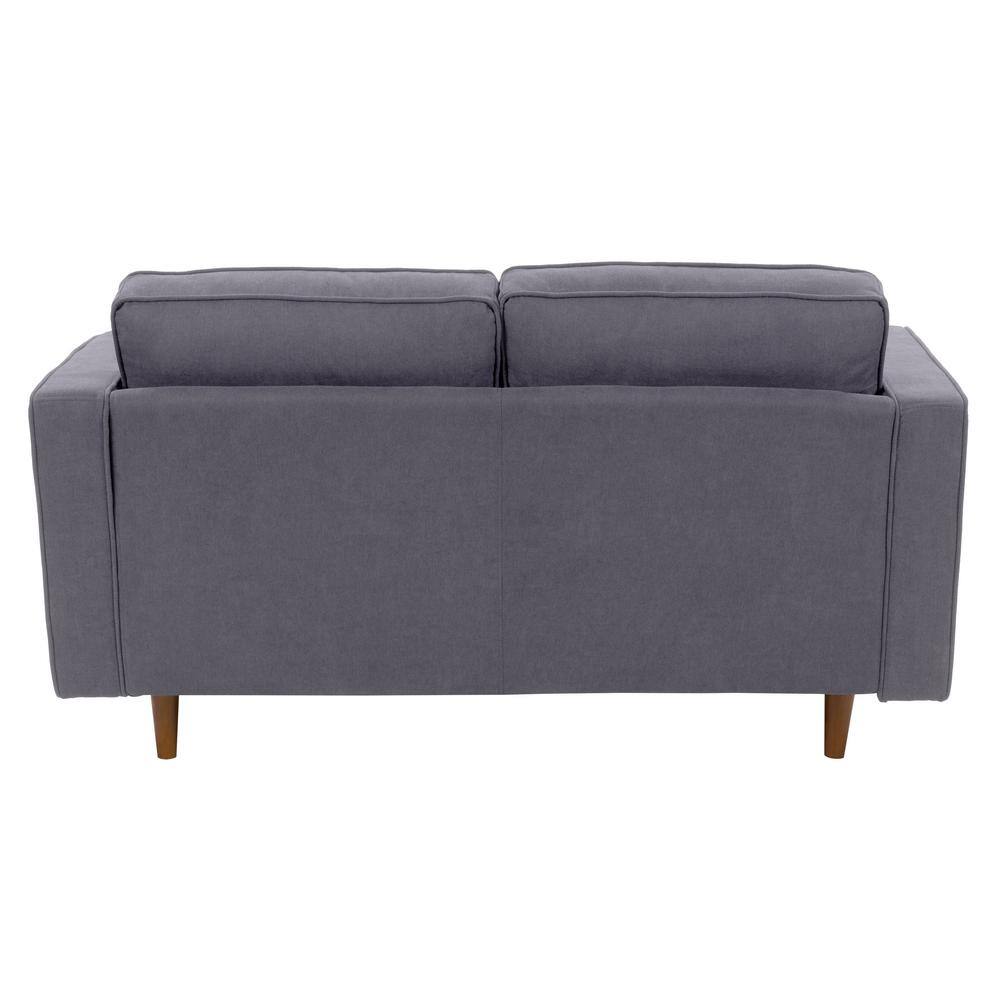 Mulberry 52'' Gray Microfiber Tufted Loveseat with Wood Legs