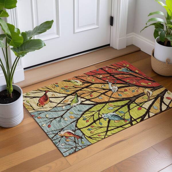 Chantille Machine Washable Indoor/Outdoor Abstract ACN2336 Gold 2 ft. x 3 ft. Accent Rug
