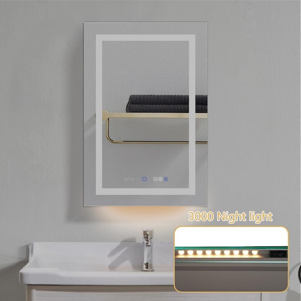 24 in. W x 36 in. H Rectangular Aluminum Medicine Cabinet with Mirror