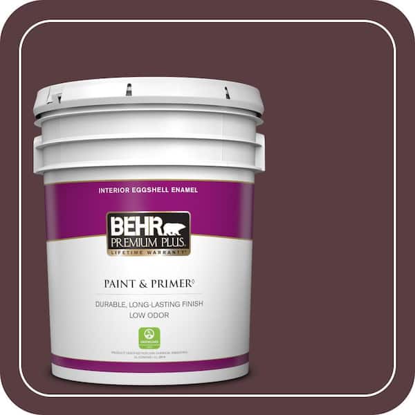 BEHR PREMIUM PLUS 5 gal. #PPU1-02 Divine Wine Eggshell Enamel Low Odor Interior Paint & Primer