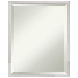Svelte Silver 17.5 in. W x 21.5 in. H Wood Framed Beveled Bathroom Vanity Mirror in Silver
