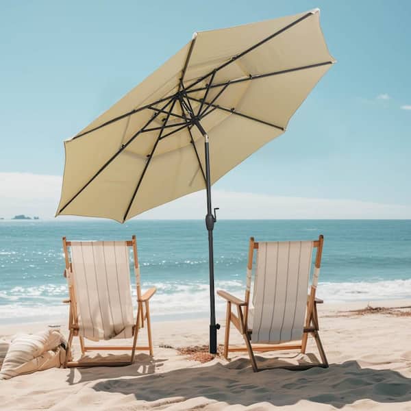 3 tiered patio umbrellas Tier Umbrella with Lights 12 people 3‑Tier Auto-tilt Patio Umbrella -