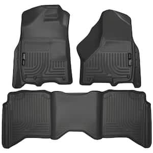 Front & 2nd Seat Floor Liners Fits 09-18 Ram 1500 Crew Cab