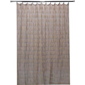 Chichi 76 in. Sable Cascading Tulle Petal Shower Curtain