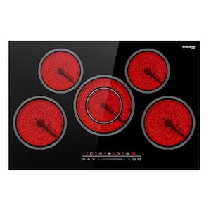 30 in. Built-in Radiant Electric Ceramic Glass Cooktop in Black with 5 Elements
