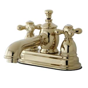 English Country 4 in. Centerset 2-Handle Bathroom Faucet in Polished Brass