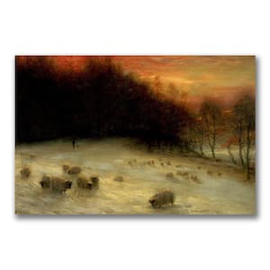 22 in. x 32 in. Sheep in a Winter Landscape Canvas Art