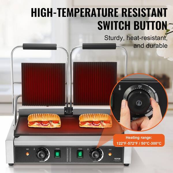 VEVOR Commercial Sandwich Panini Press 3,600-Watt Non-Stick VEVOR Commercial Sandwich Panini Press 3,600-Watt Non-Stick
