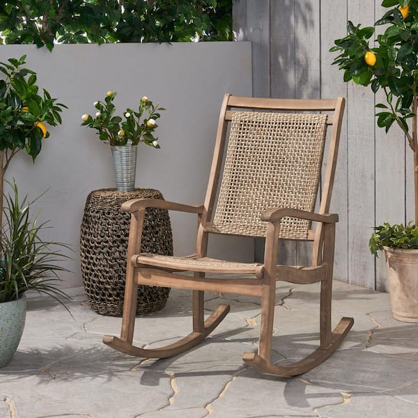 wood wicker rocking chair