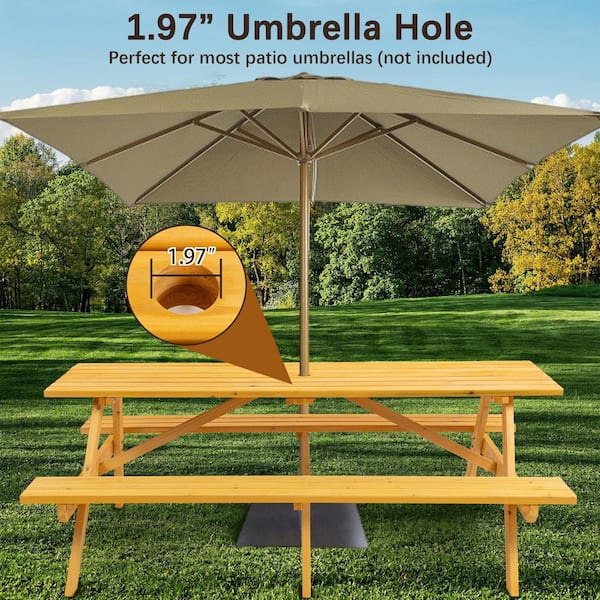 TIRAMISUBEST Person 50 Rectangle Wood Picnic Tables Outdoor