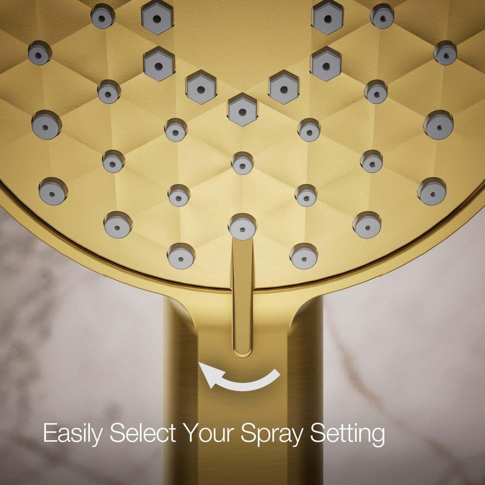 Vibrant Brushed Moderne Brass Wall Mounted Handheld Shower