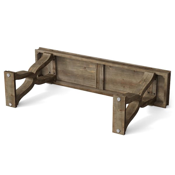 BYBLIGHT Turrella 63 in. Espresso Rectangle Solid Wood Entry Table