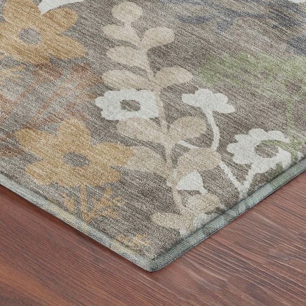 Mayfield Premium Machine Washable Abstract AMF2334 Taupe 10 ft. x 14 ft. Area Rug