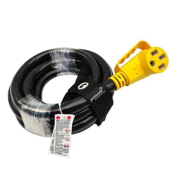 15 ft. 6/3+8/1 50 Amp 125/250-Volt NEMA 14-50R Female Connector to 4-Wires Replacement Power cord with Handle, Black