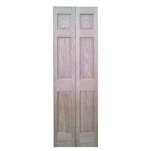 36 in. x 80 in. 6-Panel Solid Core Oak Interior Closet Bi-fold Door